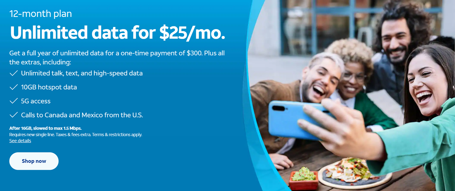 Предоплаченный тарифы оператора AT&T
